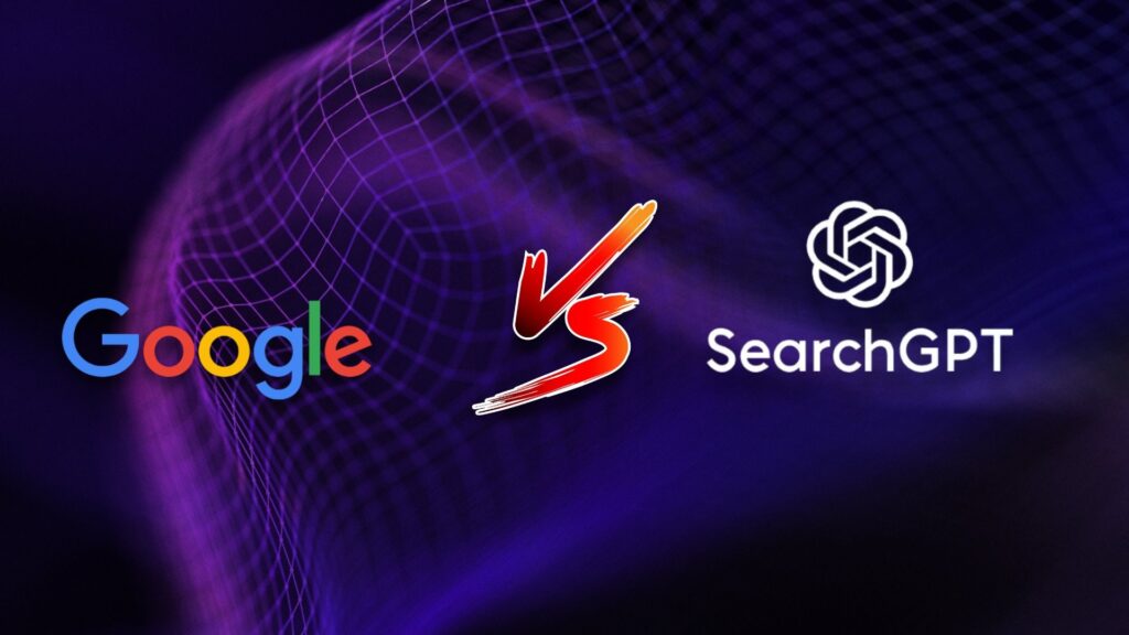 Search engine logos like google compared to searchgpt